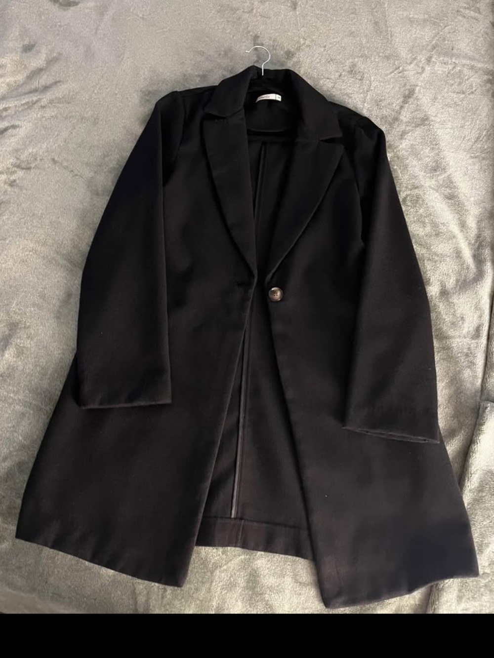 Classic Black Single-Button Trench Coat